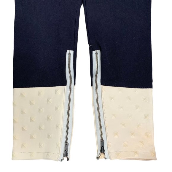 Benjamin Jay Leather Zip Ankle Leggings S Black Elastic Waist Pullon Mid Rise - Picture 3 of 6